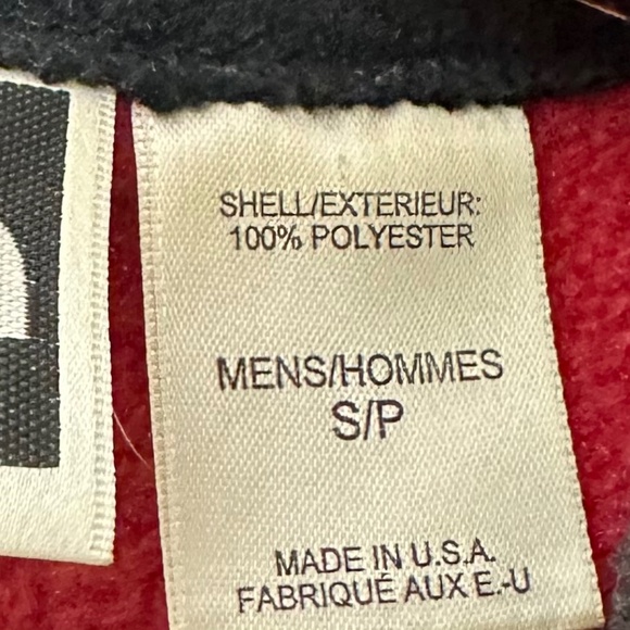 The North Face Mens Sz Small Fleece Vest Jacket Red Full Zip Base Layer - Picture 5 of 5